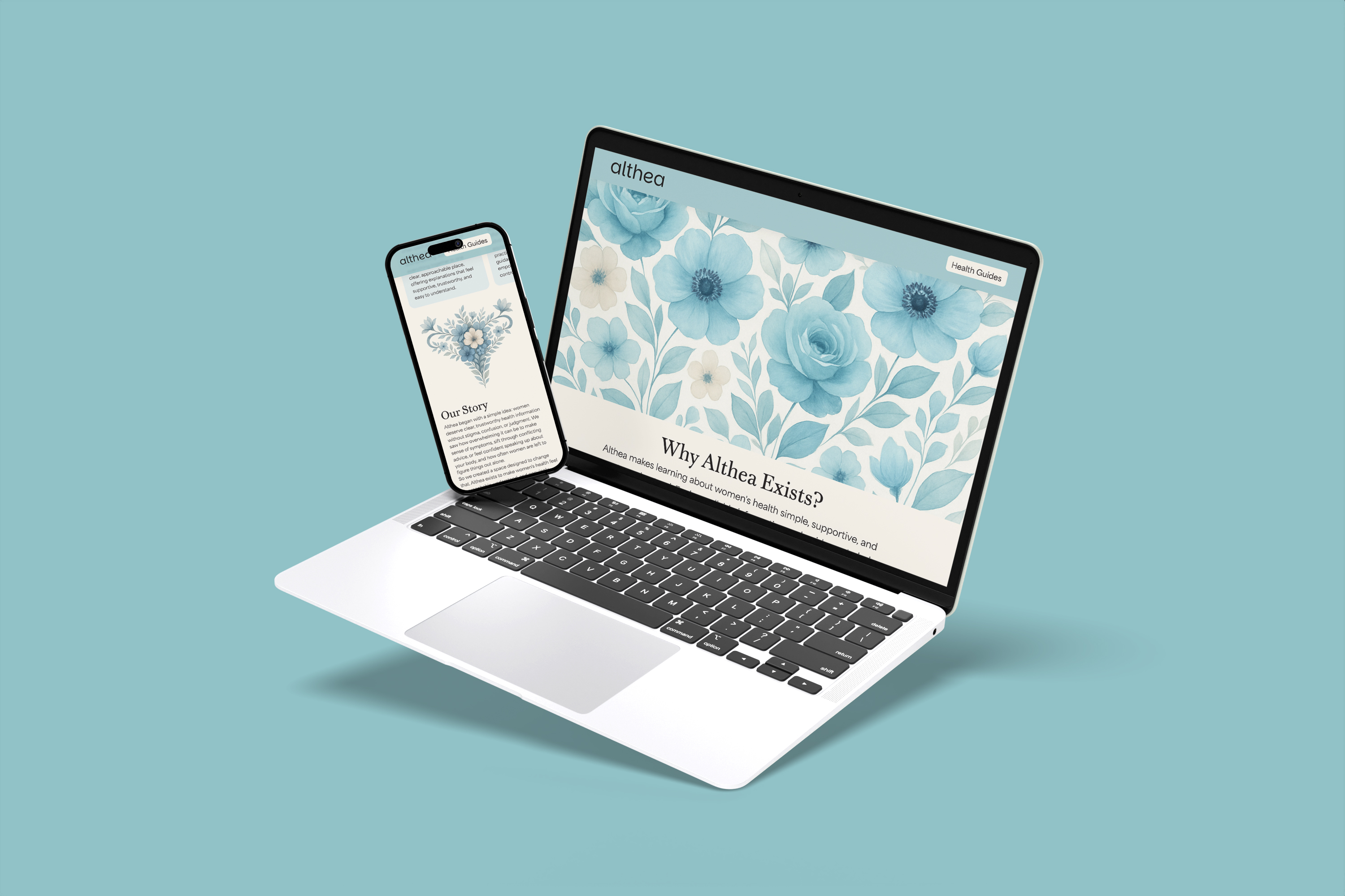 Health website mockup on phone and laptop