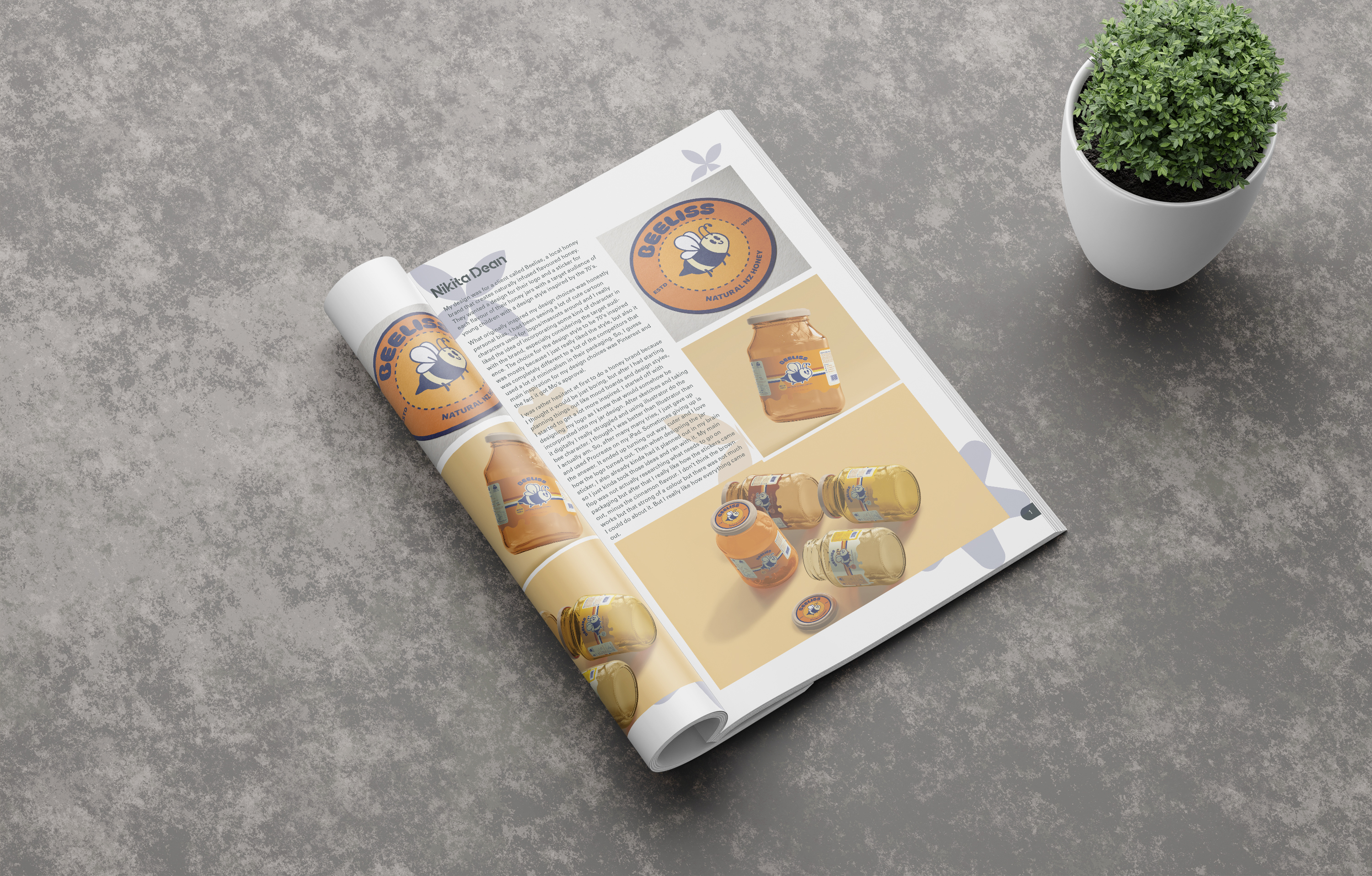 magazine folded over mockup