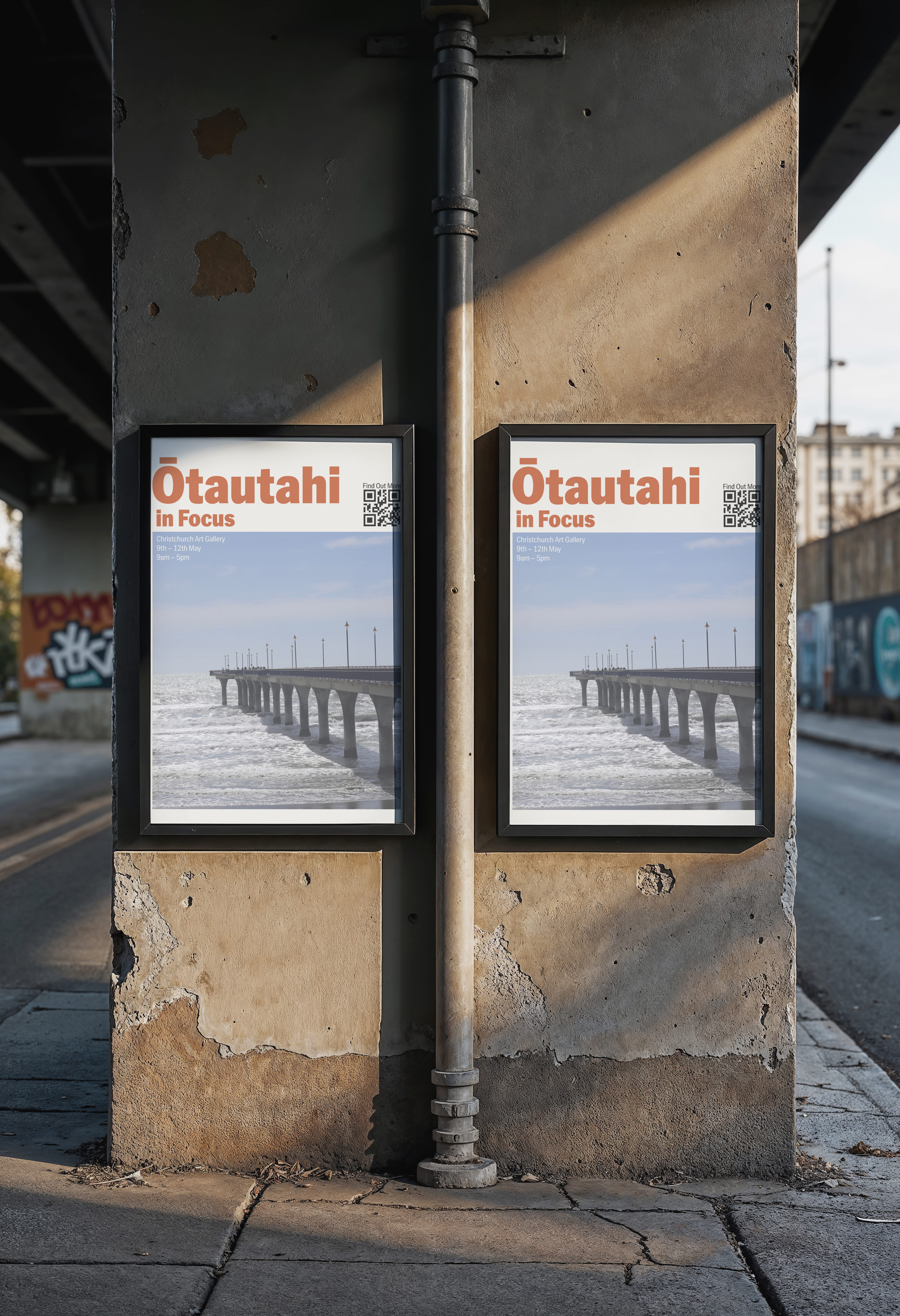 2 posters on a wall outside