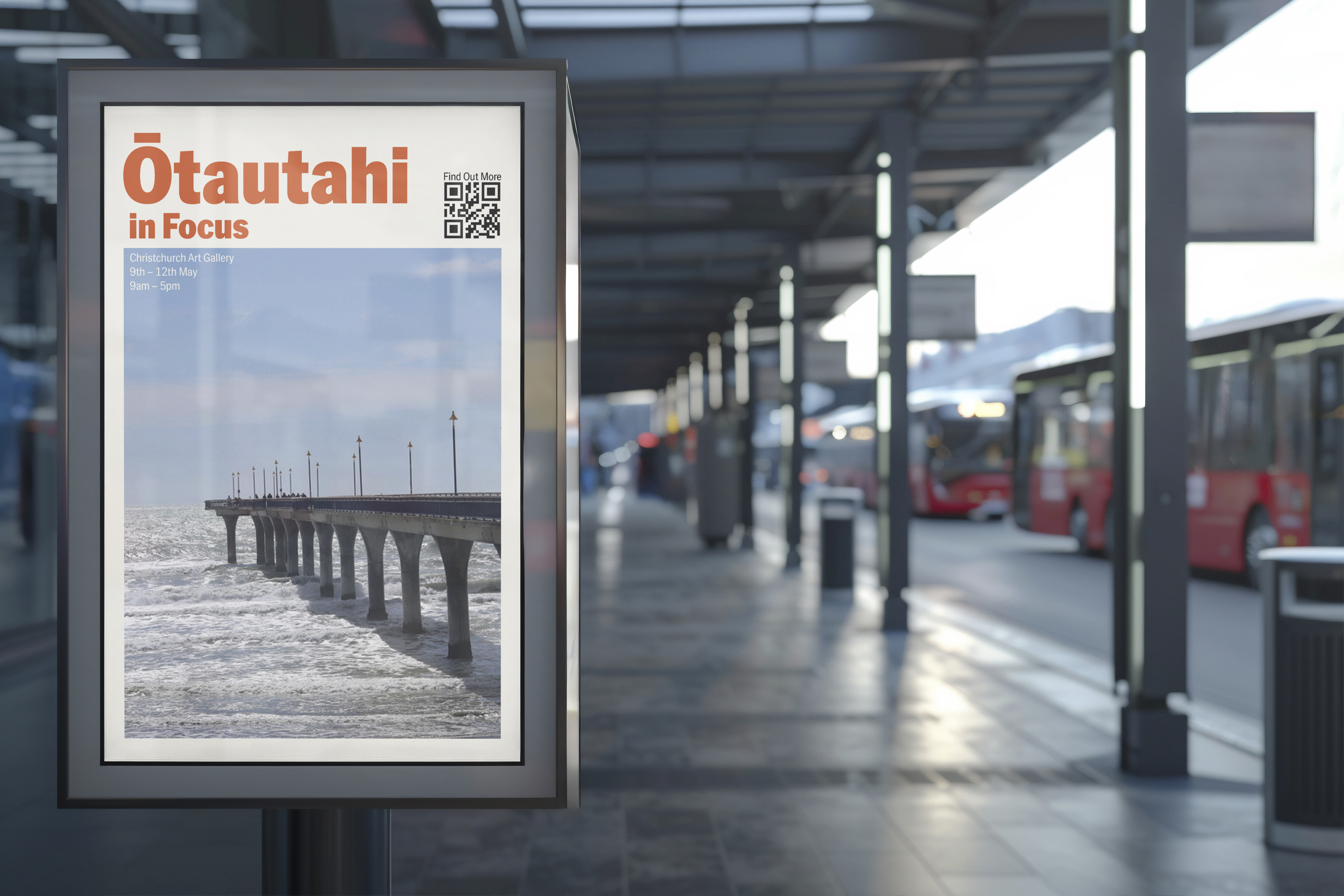 poster in a bus stop frame