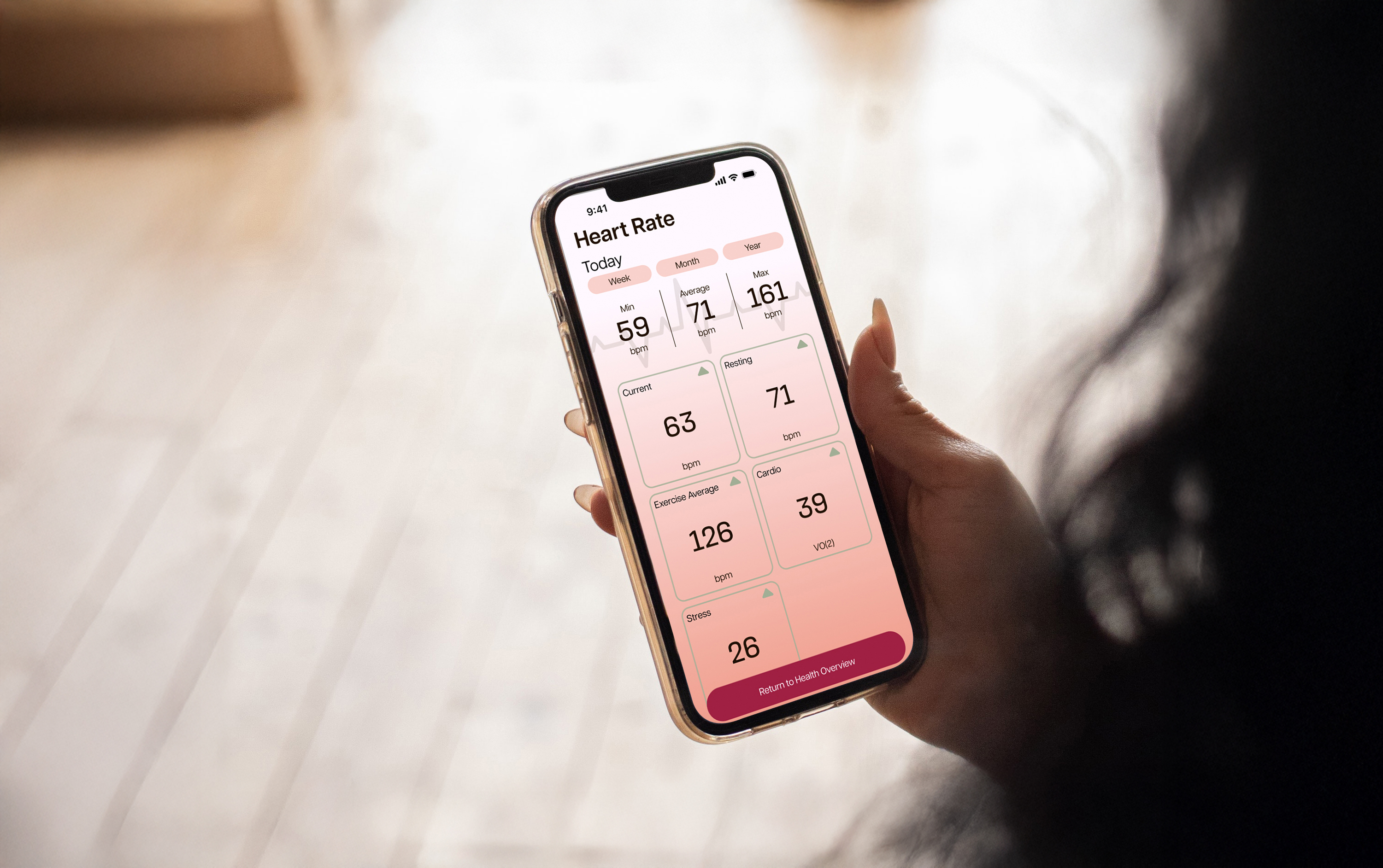 phone mockup for health monitoring app