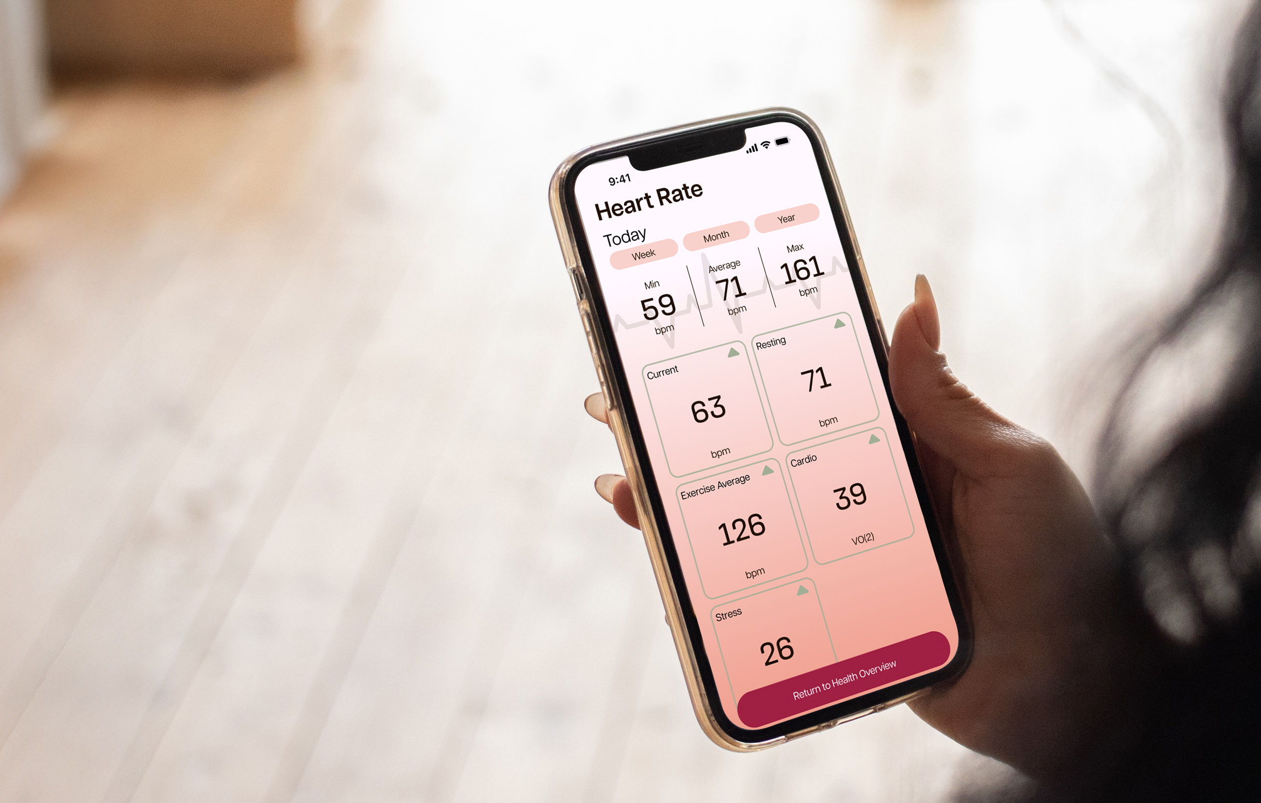 phone mockup for health monitoring app