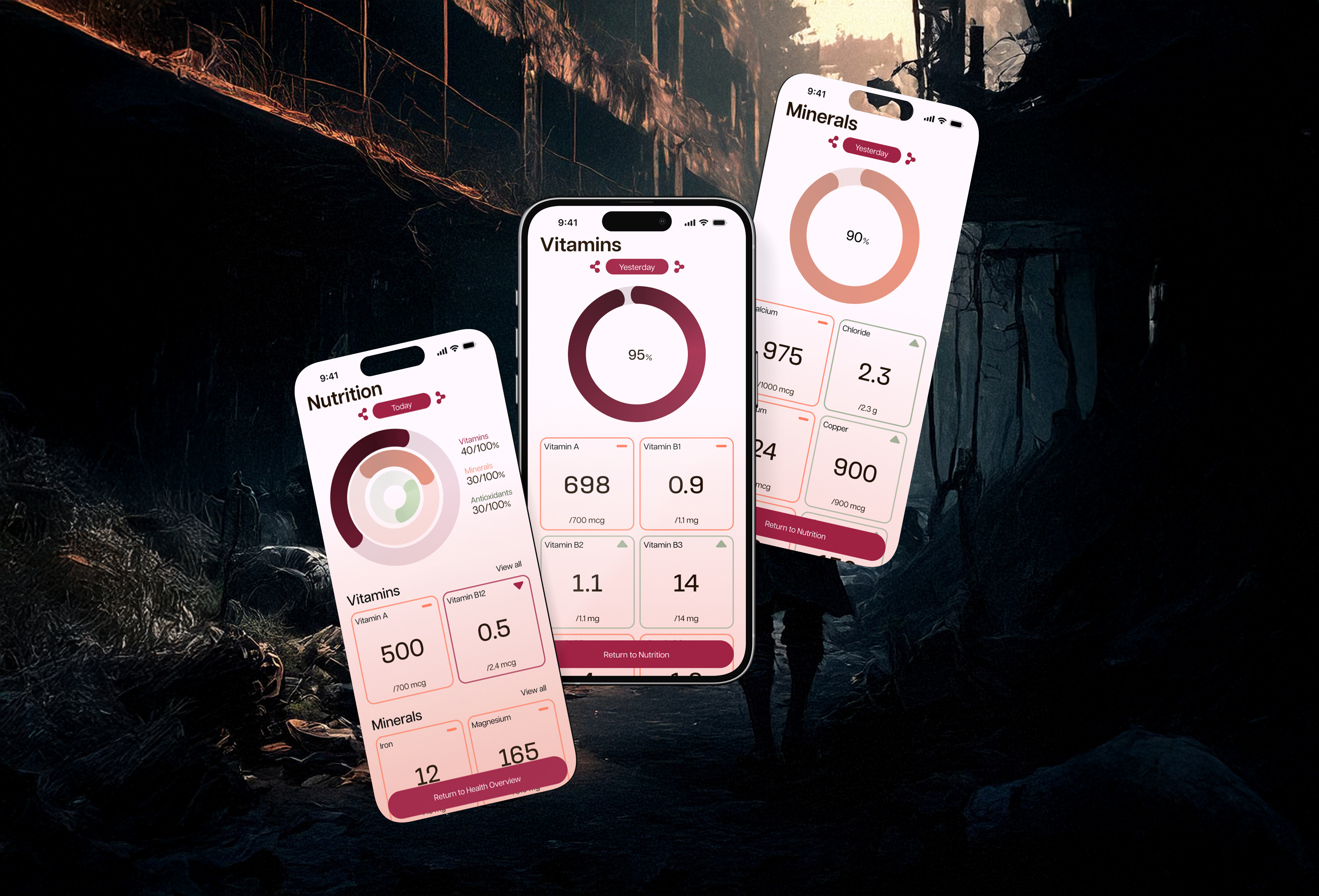 3 screen phone mockup